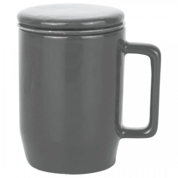 لیوان دمنوش سرامیکی استوانه‌ای خاکستری