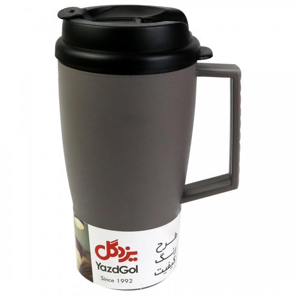 ماگ دوجداره دسته‌دار با ظرفیت 380 میلی‌لیتر کامنوش یزدگل رنگ خاکستری