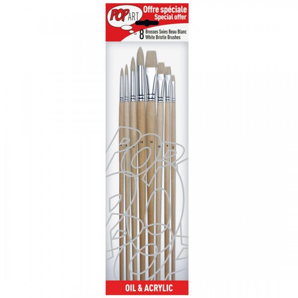 قلموی مو سفید پ ب او بسته 8 عددی