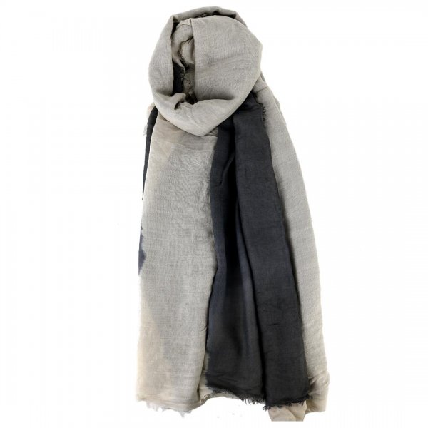 شال نخی آبرنگی 126 در 195 سانتی‌متر ریولز (Revelz) رنگ کرم، خاکستری