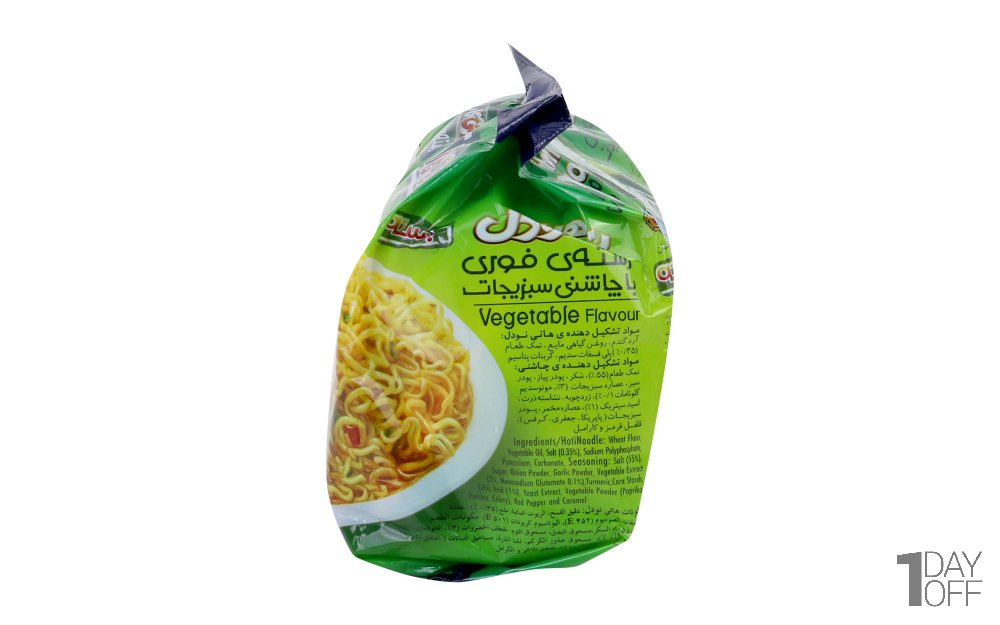 بسته 5 عددی نودل سبزیجات هاتی‌کارا گلستان مقدار 75 گرم