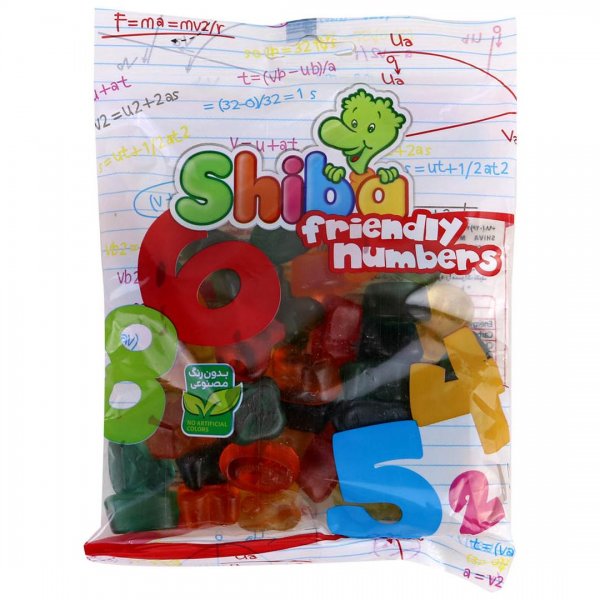 پاستیل میوه‌ای شیبا مدل Friendly numbers مقدار 180 گرم