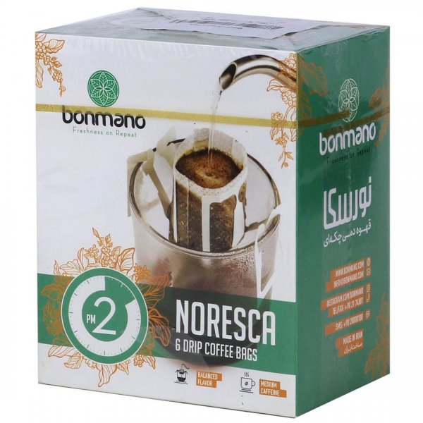 قهوه دمی چکه‌ای (نورسکا 2 بعد از ظهر) بن‌مانو بسته 6 عددی