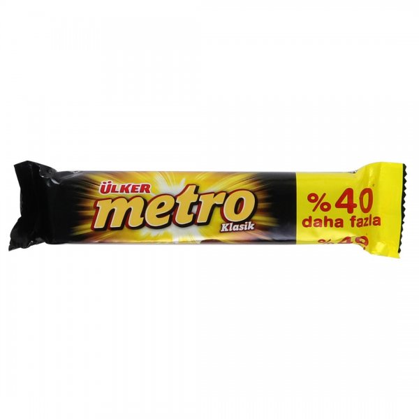 شکلات با مغز کارامل و بادام‌زمینی مترو دوبل (ulker metro) 40% اکستـرا مقدار 50 گرم
