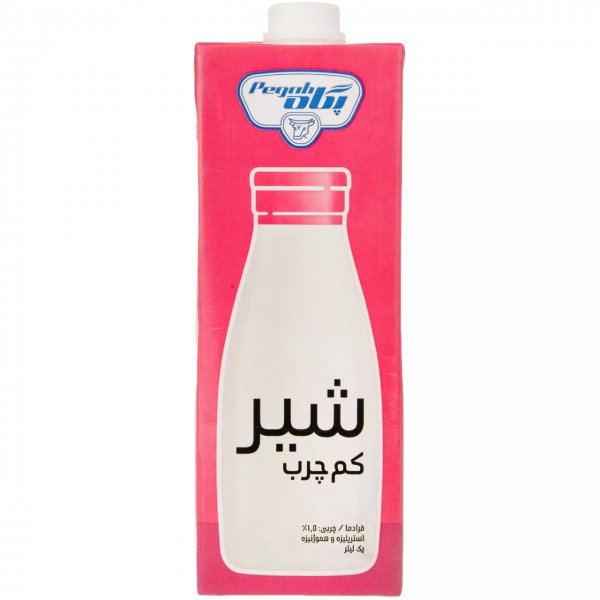 شیر پاستوریزه کم‌چرب پگاه مقدار 1 لیتر 