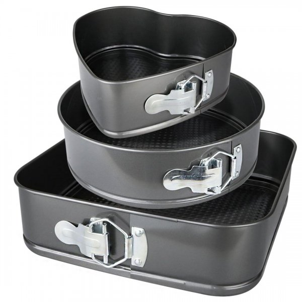 قالب کمربندی کیک و شیرینی سه تکه در سه شکل مربع، دایره و قلب