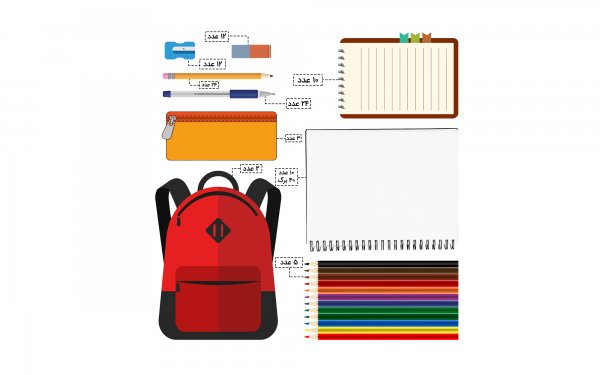 پکیج شماره 5 #تولد_من_نزدیکه- مشخصات: 12 عدد پاک‌کن / 12 عدد تراش / 24 عدد مداد / 24 عدد خودکار / 3 عدد جامدادی / 10 عدد دفتر / 5 بسته مدادرنگی 12 رنگ / 10 عدد دفترچه یادداشت / 2 عدد کوله‌پشتی