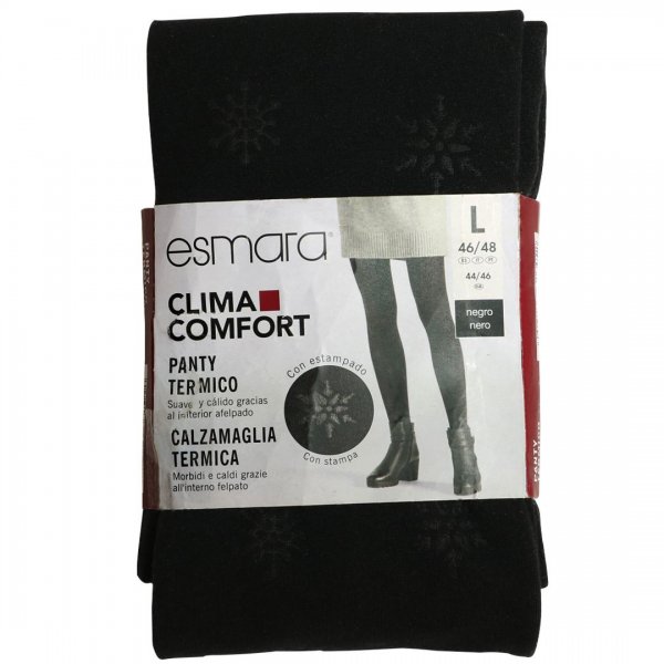 جوراب شلواری زمستانی طرح‌دار مشکی اسمارا سایز L