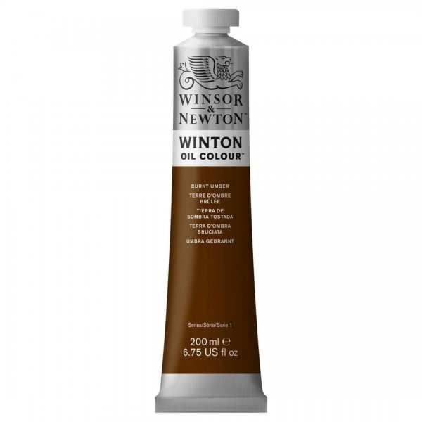رنگ روغن وینزور (Winsor) سری Winton مقدار 200 میلی‌لیتر رنگ BURNT UMBER