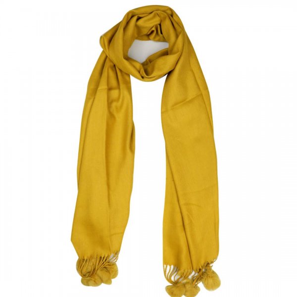 شال ساده رنگ خردلی میس‌اسمارت کد 9357