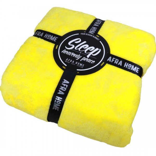 پتو چهار فصل یک‌نفره زرد افرا