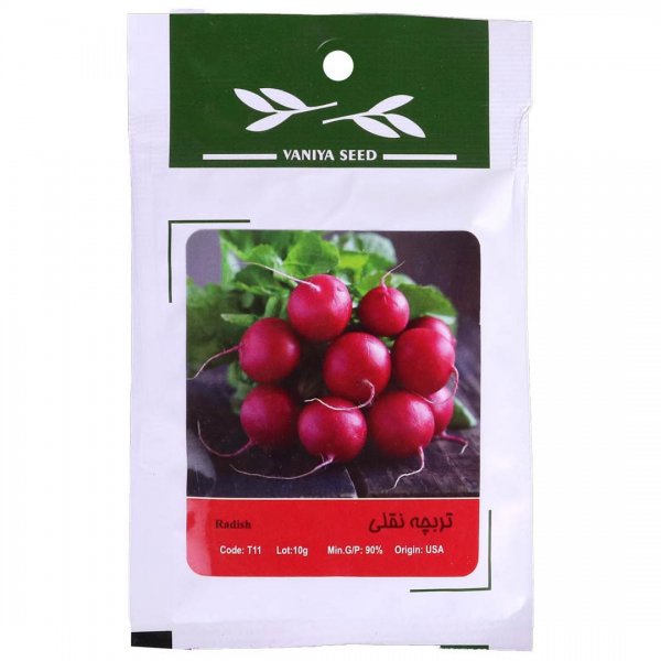 بذر تربچه نقلی (Radish) وانیا آذر سبزینه کد T11 مقدار 10 گرم