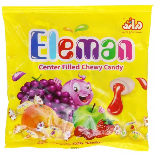 تافی مغزدار با طعم میوه اِلمان مقدار 130 گرم