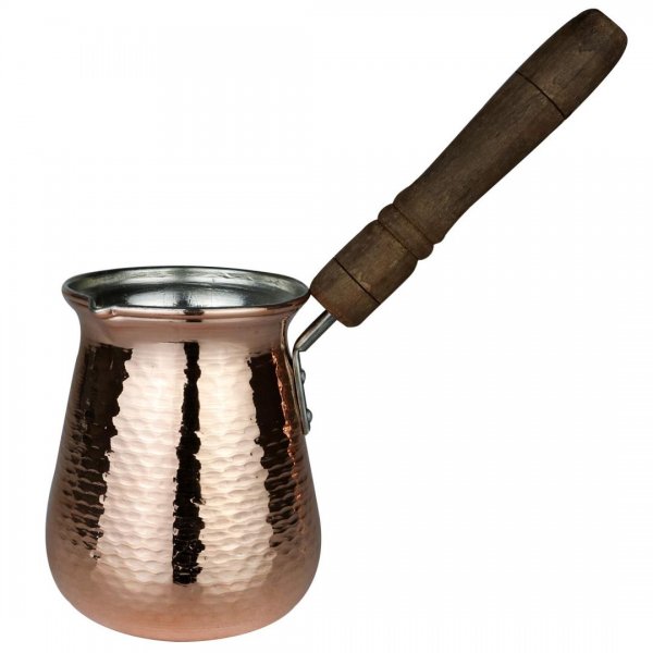 قهوه‌جوش مسی دسته چوبی حجم 500 میلی‌لیتر