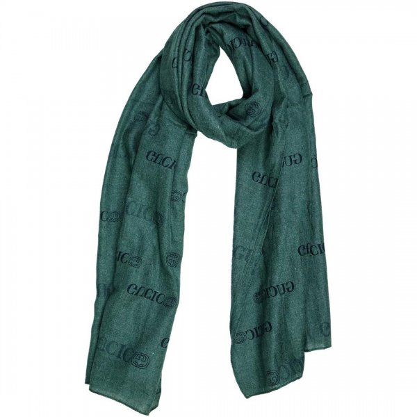 شال پشمی طرح گوچی میس اسمارت سبز تیره کد 0023