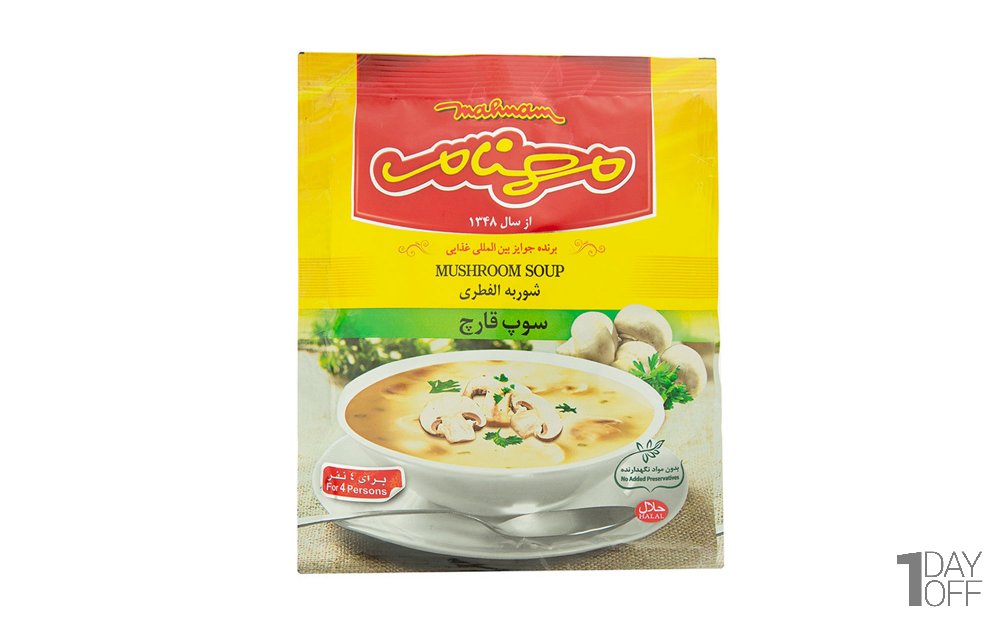سوپ قارچ نیمه‌آماده مهنام مقدار 75 گرم