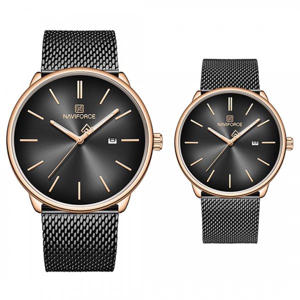 ساعت ست زنانه و مردانه نیوی‌فورس (NAVIFORCE) مدل NF3012L رنگ مشکی کد رنگ RG/B