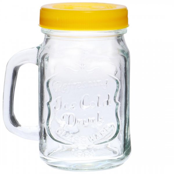 لیوان ماگ کاوه مدل روناک با در زرد پلاستیکی بسته 1 عددی