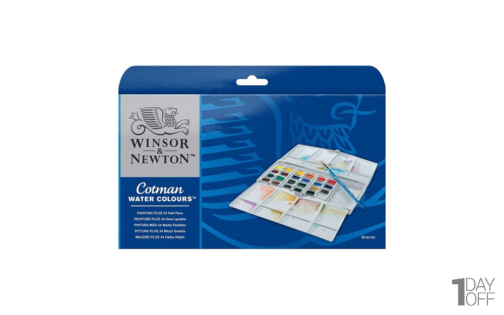 قرص کوچک آبرنگ وینزور (Winsor) سری Cotman بسته 24 رنگ