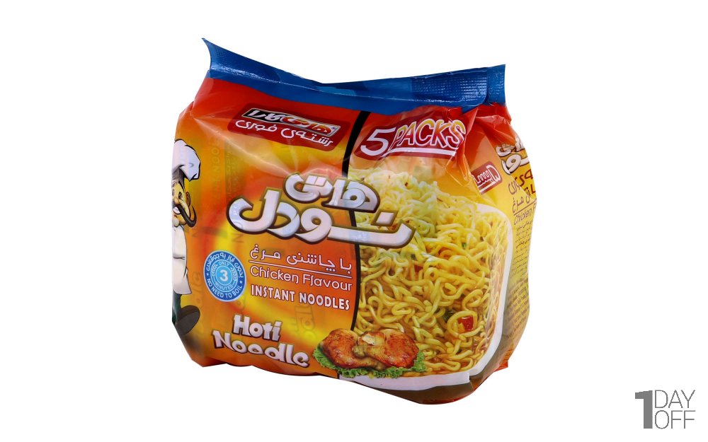 نودل مرغ هاتی‌کارا گلستان مقدار 75 گرم بسته 5 عددی