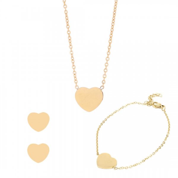 نیم سرویس طرح قلب رنگ طلایی