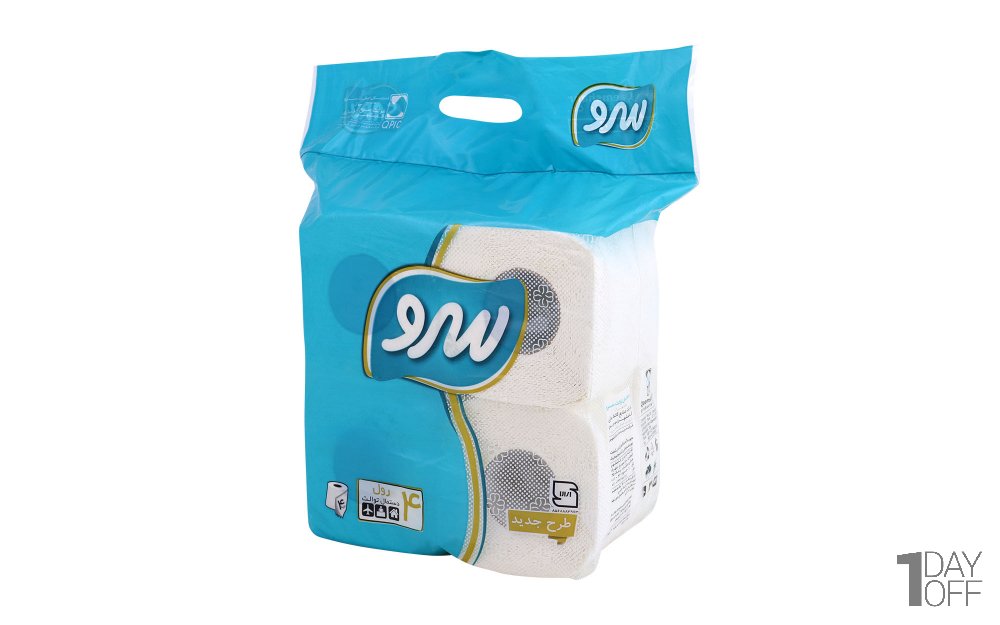 دستمال توالت چهارلایه سرو بسته 4 رول