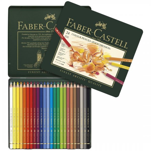 مدادرنگی Polychromos جعبه فلزی 24 رنگ فابر کاستل (Faber Castell)