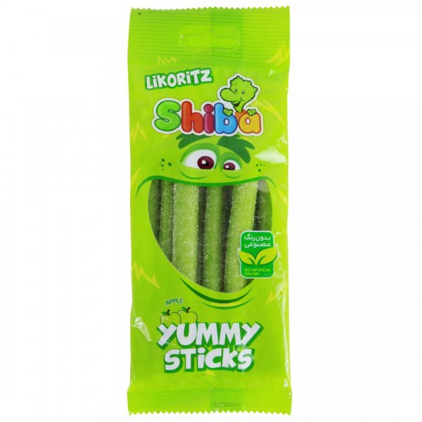 پاستیل مغزدار شکری با طعم سیب شیبا مدل likoritz مقدار 90 گرم