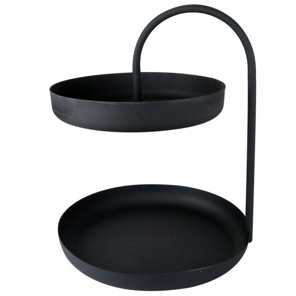 استند پذیرایی دو طبقه فلزی مدل آبشاری رنگ مشکی