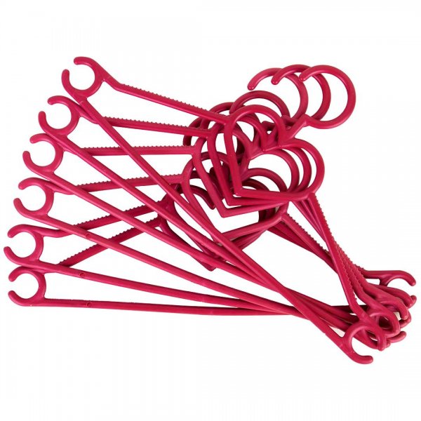  چوب لباسی نیما بسته 6 عددی مدل قلب رنگ صورتی