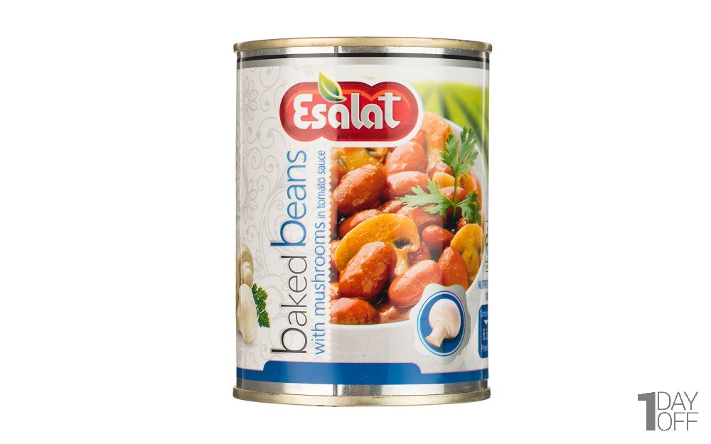 کنسرو لوبیا چیتی با قارچ اصالت مقدار 380 گرم