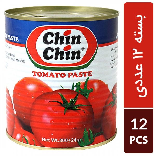 رب گوجه‌فرنگی کلیددار چین‌چین مقدار 800 گرم - بسته 12 عددی