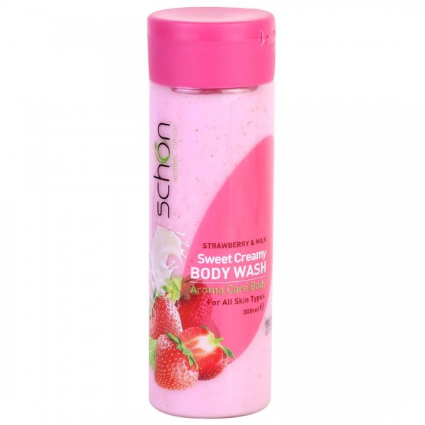 شامپو بدن کرمی شیر توت‌فرنگی شون مقدار 300 میلی‌لیتر