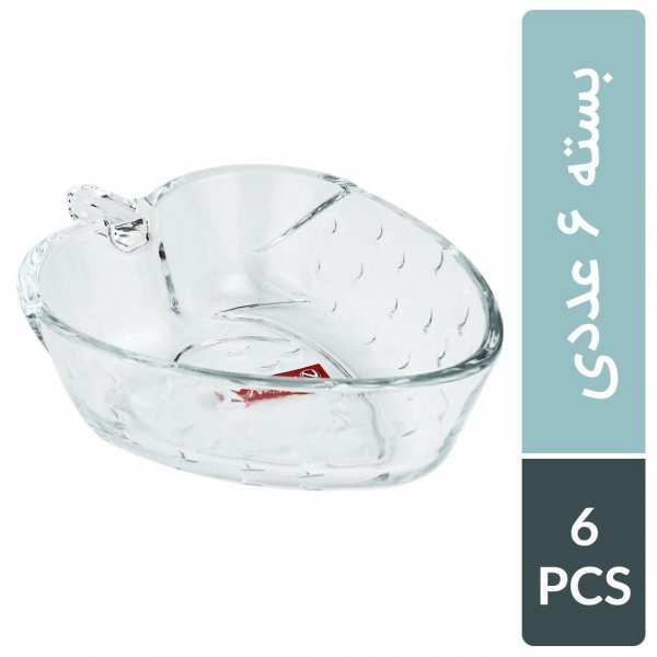 کاسه بلور طرح توت فرنگی نوری تازه 6 عددی