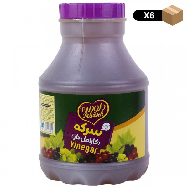 سرکه کارامل‌دار دلوسه مقدار 3 لیتر - بسته 6 عددی