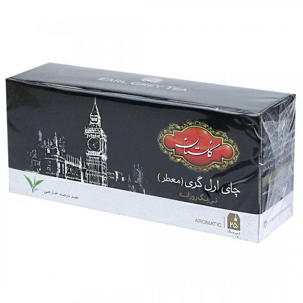 چای سیاه کیسه‌ای ارل‌گری معطر گلستان بسته 25 عددی