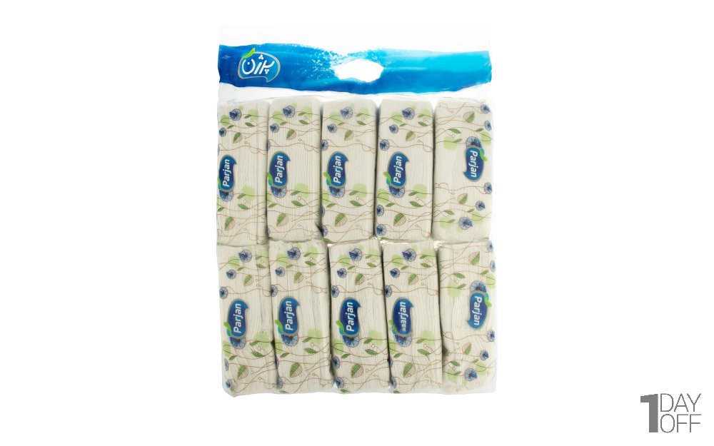 دستمال کاغذی 200 برگ پرژن مدل Flower بسته 10 عددی
