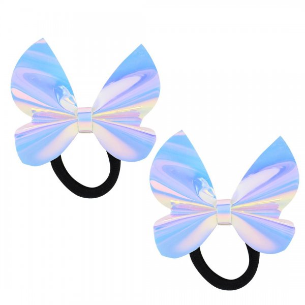 کش‌ مو هولوگرام سفید بسته 2 عددی مدل پاپیون