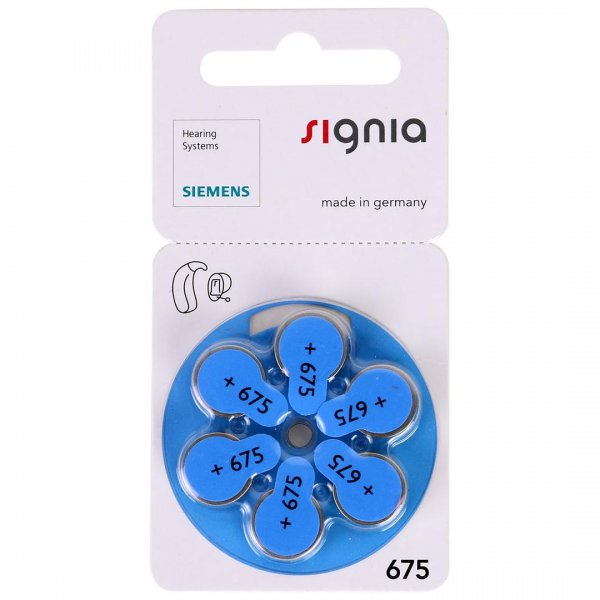 باتری سمعک زیمنس (Siemens) مدل Signia نوع 675 رنگ آبی
