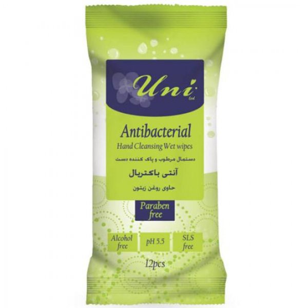 دستمال مرطوب آنتی‌باکتریال 12 برگی جیبی یونی لد