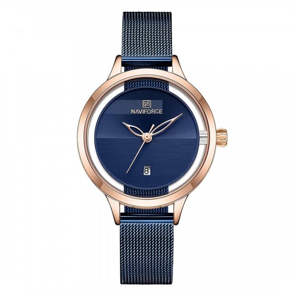 ساعت نیوی‌فورس (NAVIFORCE) مدل NF5014L رنگ سرمه‌ای تیره کد رنگ RG/BE