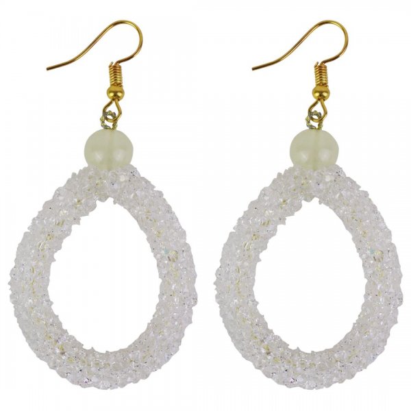 گوشواره نگین‌دار  سفید  کد 5