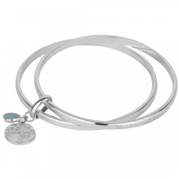  دستبند لاویسا (LOVISA) نوع Turquoise رنگ نقره‌ای