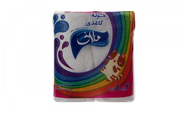 دستمال حوله‌ای چهارلایه ملانی مدل Cat بسته 2 رول