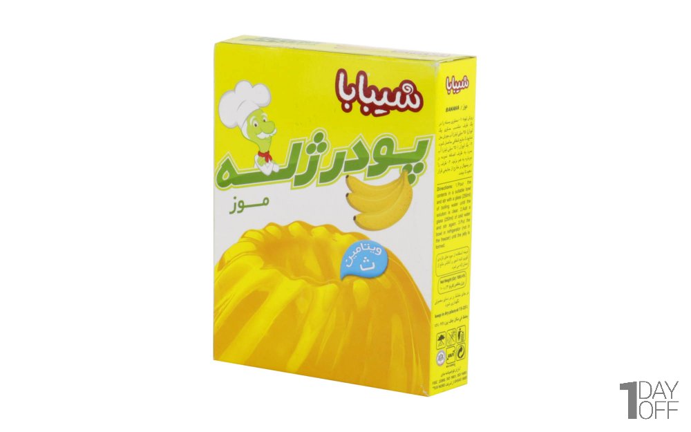 پودر ژله با طعم موز شیبابا مقدار 100 گرم