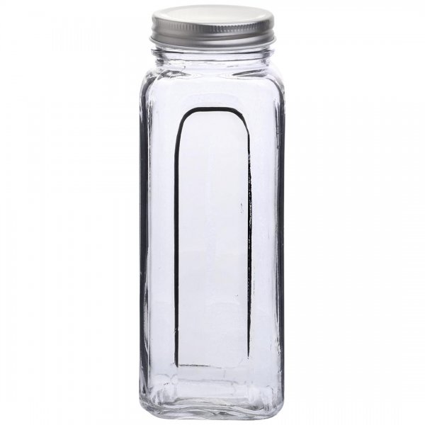 بانکه شیشه‌ای درب‌دار کاوه ابعاد 8x8x23 سانتی‌متر