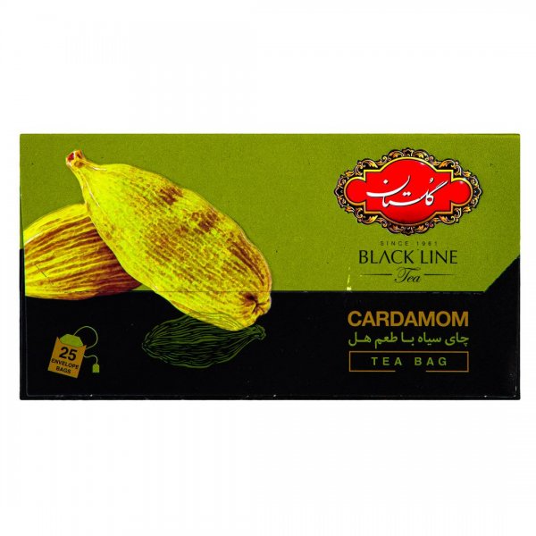 چای سیاه کیسه‌ای با طعم هل گلستان  بسته 25 عددی