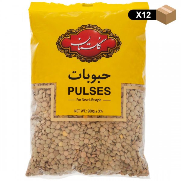 عدس گلستان مقدار 900 گرم - بسته 12 عددی