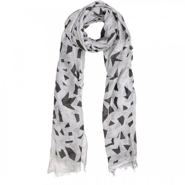 شال نخی میس اسمارت زمینه خاکستری کم‌رنگ کد 0007