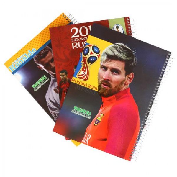 دفتر سیمی طرح فوتبالی با جلد سخت نادری 100 برگ